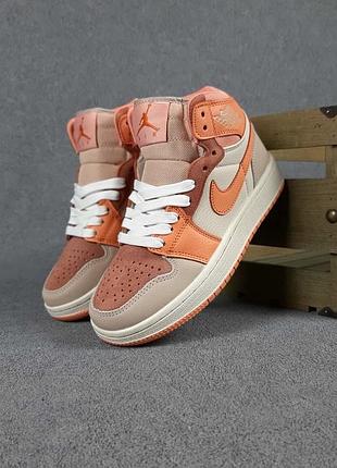 Женские кроссовки nike air jordan 1 бежевые с пудрой снижка sale <unk> smb