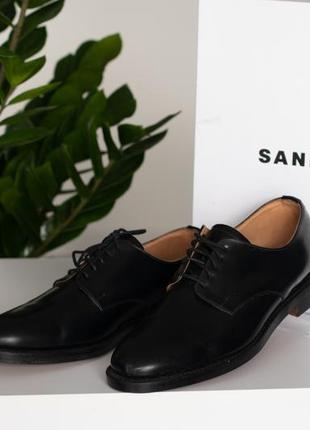 Черные кожаные мужские туфли sandro3 фото