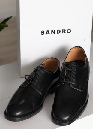 Черные кожаные мужские туфли sandro5 фото