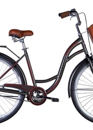 Велосипед st 28" dorozhnik aquamarine тормозная рама- " с багажником задн st с корзиной pl с крылом st 2024