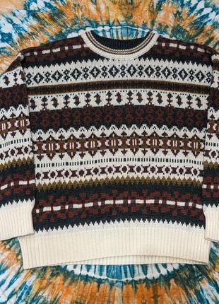 Винтажный свитер made in korea шерстяной шерстяной