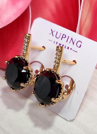 Серьги с камушкой xuping