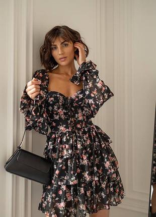 Шифоновое платье с чашками