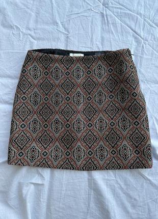 Фирменная мини юбка юбка с узорами h&amp;m8 фото