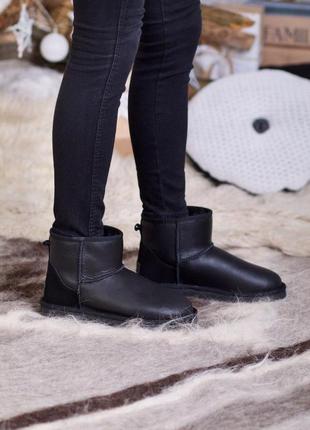 Женские ugg classic mini ii boot leather2 фото