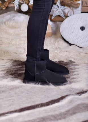 Женские черные угги ugg classic mini ii boot3 фото