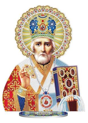 Набір для творчості алмазна мозаїка святий миколай чудотворець strateg на підставці розміром 30х30 см кр