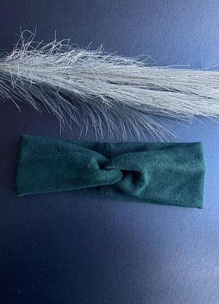 Чалма повязка на голову ангора зелена