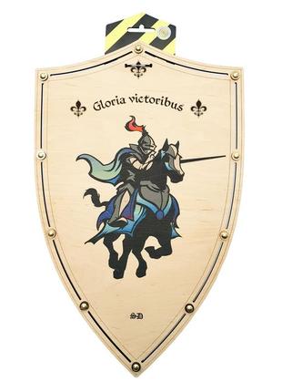 Сувенірний дерев'яний щит «кінний лицар» eqk 47х30 см