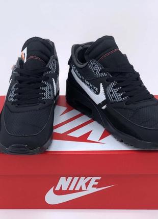 Кроссовки мужские nike off white air max 90 black6 фото