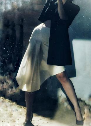 Вінтажна спідниця ретро вінтаж baylis & knight міді асиметрична з розрізом складками стрейч