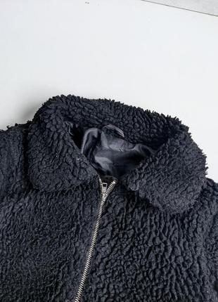 Пухнаста куртка шерпа шубка чорна4 фото