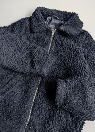 Пухнаста куртка шерпа шубка чорна5 фото