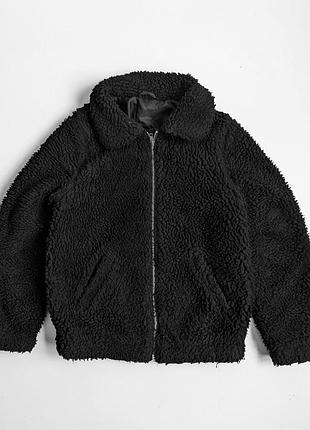 Пухнаста куртка шерпа шубка чорна