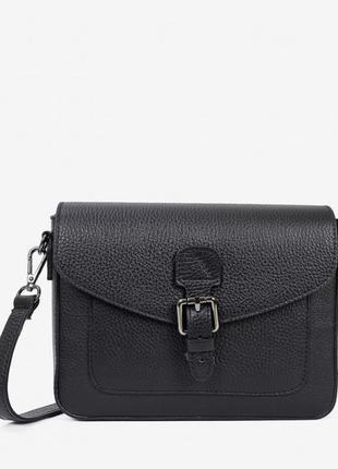 Шкіряна сумка через плече чорна