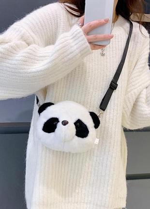Хутряна сумочка панда2 фото