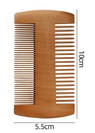 Набір по догляду за бородою та вусами; два предмета: дерев'яний гребінець та помазок2 фото