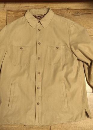 Digel куртка сорочка 52 - 54 р 2xl - 3xl бежева замшева pu вітровка легка оверсайз замш