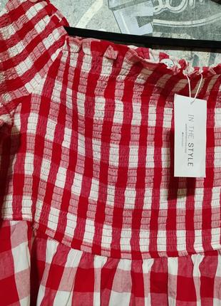 Нова бавовняна блузка з відкритими плечима від in the style, батал.5 фото