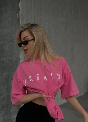 Женская стильная однотонная футболка ukraine в одном размере s/l