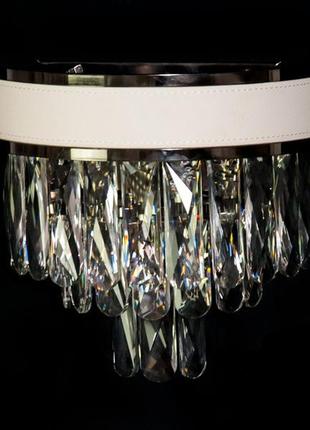 Настенный светильник с хрустальными подвесками lagos черный хром 8028-1w-bhr