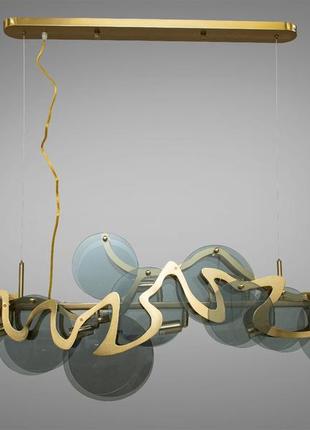 Підвісна люстра зі скляними елементами sofia хром + чорний y21053/l1000bk+hr