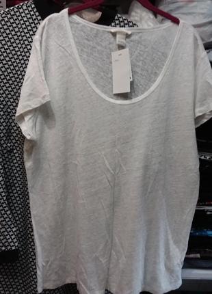 Белая льняная футболочка 14-16 размера tu2 фото