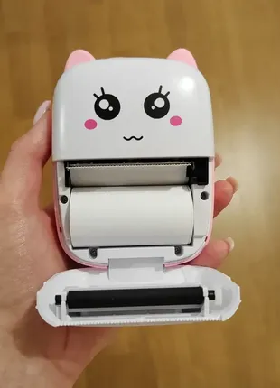 Міні принтер портативний бездротовий принтер маленький для телефону міні принтер котик мініпринтер6 фото