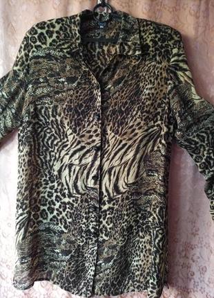 Блуза леопардовая большой размер3 фото
