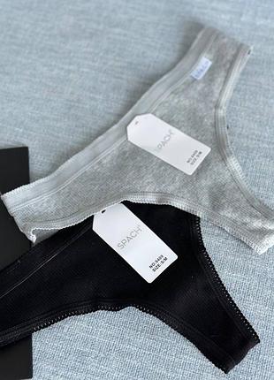 Набір трусиків стрінгів в рубчик | набір трусиків із 2 штук