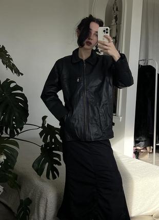 Черная кожаная винтажная куртка косуха3 фото