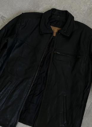 Черная кожаная винтажная куртка косуха6 фото