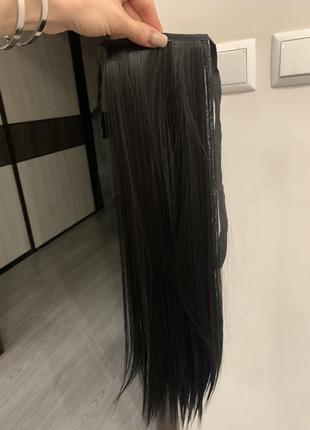 Хвост на ленте шиньен см черный цвет