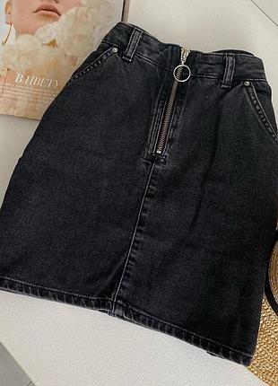 Аффигенная джинсовая мини юбка с колечком💣 🚀