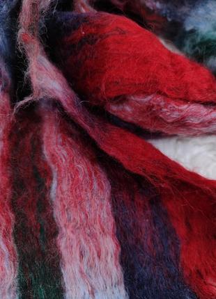 Мужской зимний мохеровый шарф jacob club красно синего цвета размер 140х31 см3 фото