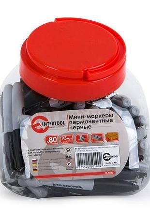 Міні-маркери перманентні чорні l = 93 мм, 80 шт/упак. intertool kt-5010