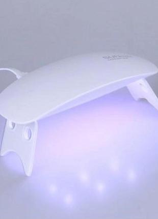 Лампа для сушіння гель лаків 6w led uf sun mini. mf-493 колір: білий