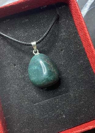 Натуральный камень хризоколла кулон в форме капли.5 фото