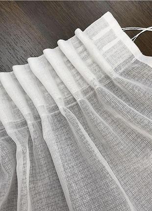 Готовий білий тюль під льон сабле шириною 5м і висотою 2.55м