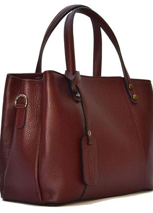 Женская кожаная сумка italian fabric bags 2114 burgundy2 фото