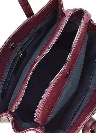 Женская кожаная сумка italian fabric bags 2114 burgundy5 фото