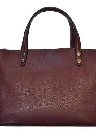 Женская кожаная сумка italian fabric bags 2114 burgundy3 фото