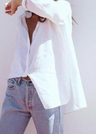 Рубашка oversized белая 7