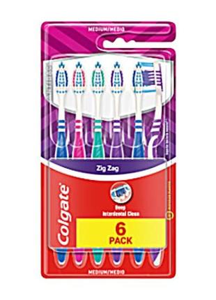 Зубна щітка colgate zig zag 6шт зіг-заг