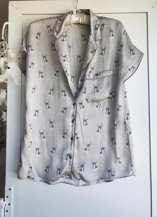 Атласна блузка в піжамному стилі 🕊1 фото