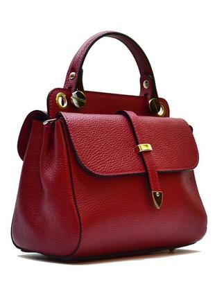 Женская кожаная сумка italian fabric bags 2109 burgundy2 фото
