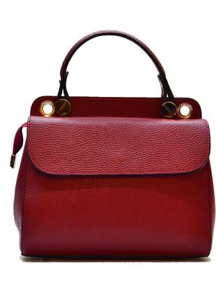 Женская кожаная сумка italian fabric bags 2109 burgundy3 фото
