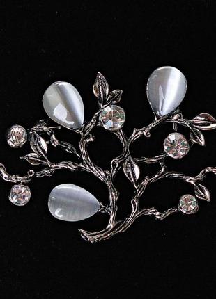 Брошь кошачий глаз