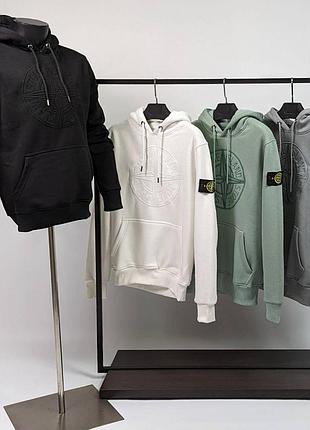 Женское худи stone island зимнее. зимняя кофта стон айленд женская. худи на флисе