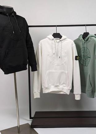 Женское худи stone island зимнее. зимняя кофта стон айленд женская. худи на флисе6 фото